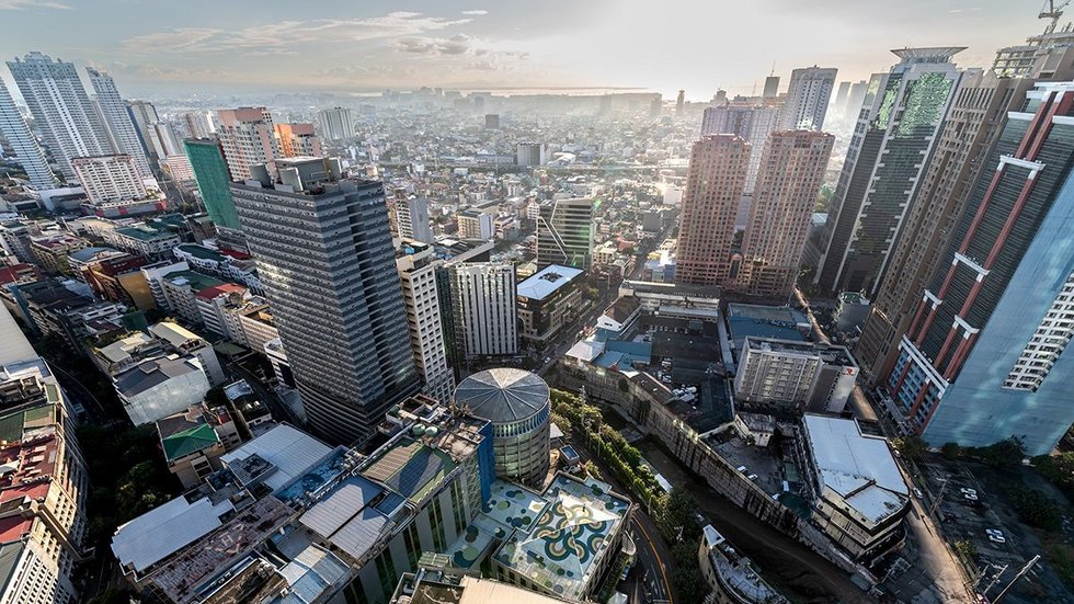 Beautiful skylines at Manila Duża metropolia